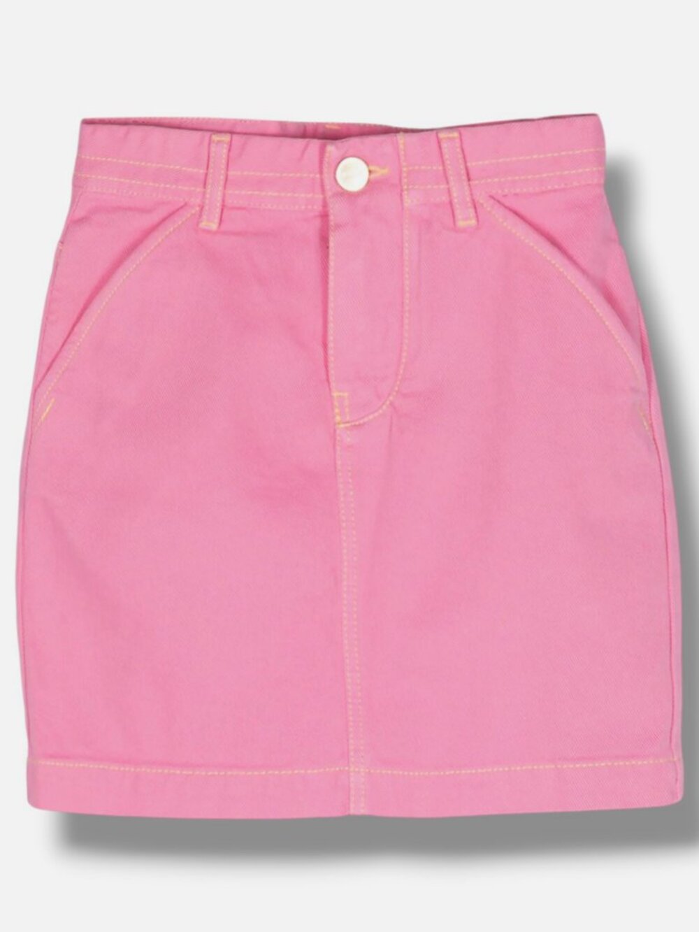 Jacquemus Kids Girl's Pink Denim Contrast Stitch La Jupe De Nimes Skirt Size 12